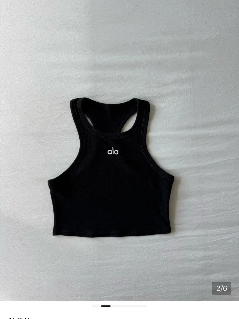 ALO Yoga Black Racerback Crop Top